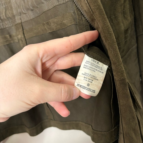 Vince suede leather jacket S green - Picture 4 of 4